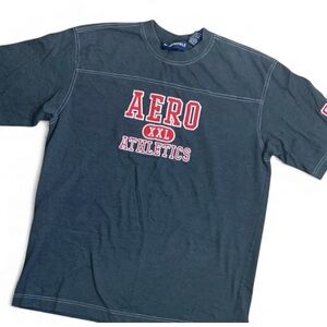 Vintage Aeropostale AERO Athletics XXL Graphic T-Shirt Charcoal Gray Size Large
